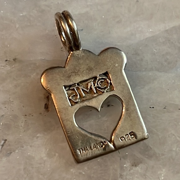 JM Thailand 925 Moonstone Onyx Sterling Silver Heart Pendant - Picture 4 of 4